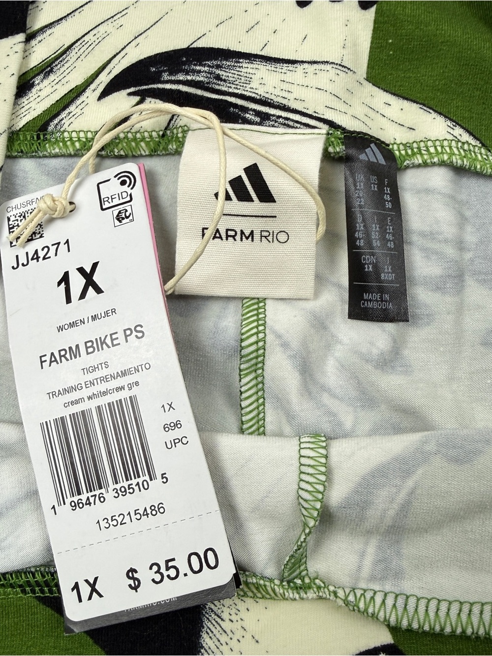 Farm Rio x Adidas Bike shorts NWT Women’s Size 1X - Picture 3 of 9